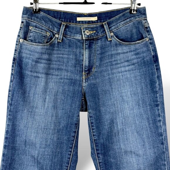Levis Classic Straight Jeans Womens Sz 26x30 Relaxed Mid-Rise Dark Wash Stretch - Picture 9 of 11